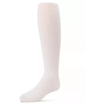 Колготки из смесового хлопка в рубчик для малышей Memoi, белый