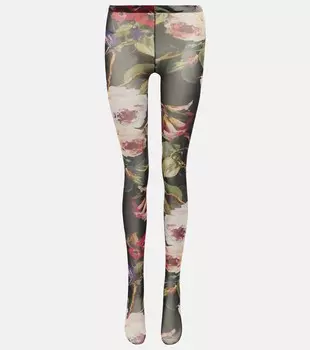 Колготки из тюля с цветочным рисунком Dolce&Gabbana, цвет bloom fdo giallo