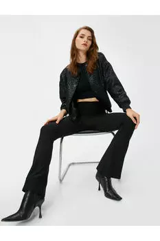 Колготки-клеш с нормальной талией Koton, черный