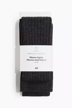 Колготки Mom из смеси шерсти H&M, серый