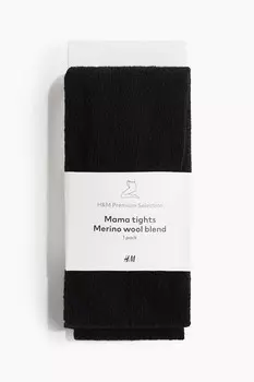Колготки Mom из смеси шерсти H&M, черный