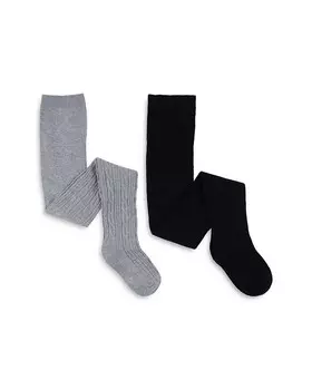 Колготки однотонной вязки Capelli для девочек, упаковка из 2 штук — Little Kid, серый