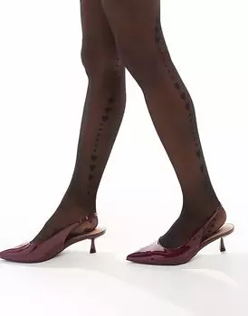 Колготки Pretty Polly mini с рисунком в виде сердца, черного цвета