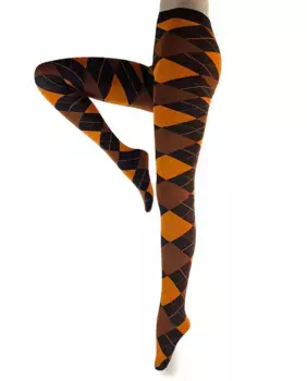 Колготки Romby с геометрическим рисунком и фантазией плотностью 70 ден Hyd, оранжевый