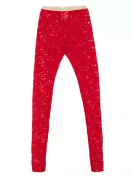 Колготки с цветочным кружевом VALENTINO GARAVANI, красный