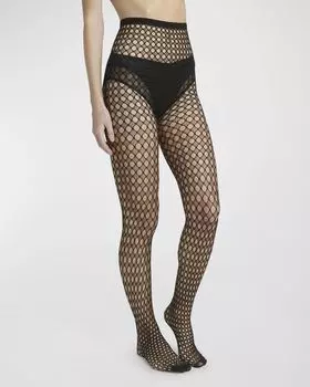 Колготки с геометрическим рисунком Dolce&Gabbana, цвет Black
