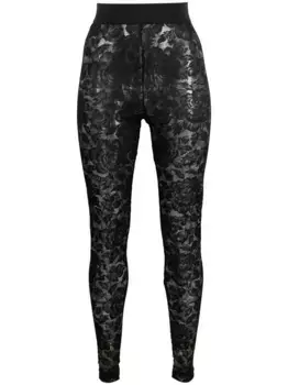 Колготки с кружевом и логотипом DOLCE & GABBANA, черный