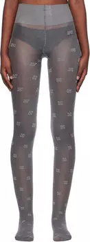 Колготки с кружевом «Серебряная бабочка» GANNI