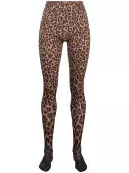 Колготки с леопардовым принтом VALENTINO GARAVANI, коричневый
