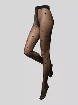 Колготки с узорчатой строчкой camano, черный