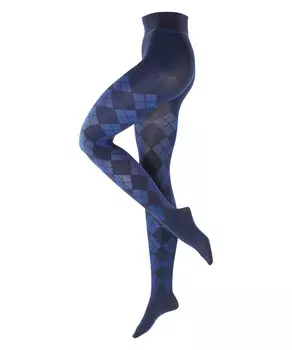Колготки с узором аргайл Burlington, синий