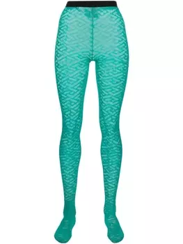 Колготки с узором Greca Versace, синий