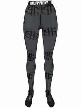 Колготки с узором Philipp Plein, черный