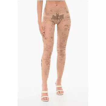 Колготки Tattoo Patterned Mesh Collant Dsquared2, мультиколор