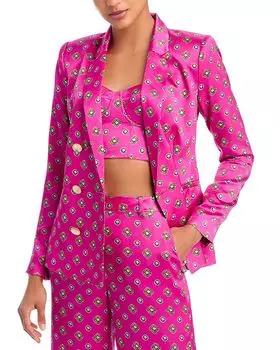 Колин Шелковый Двубортный Блейзер L'AGENCE, розовый