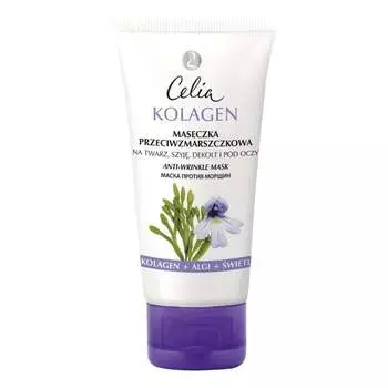 Коллаген, маска против морщин для лица, шеи, зоны декольте и под глазами, 70 мл Celia