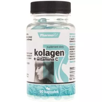 Коллаген Натуральный коллаген из дикой трески + витамин С 300 мг 90 капсул Pharmovit