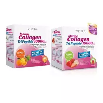 Коллаген Vistra Marine Collagen TriPeptide 1000 мг, 2 коробки по 10 саше