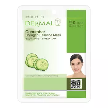 Коллагеновая маска для лица с огурцом Dermal Cucumber, 23 мл