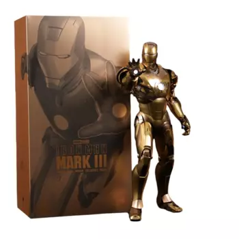 Коллекционная фигурка Hot Toys Iron Man, Iron Man Mark III (Golden Color Version) 1:4 Scale QS024, 45,5 см