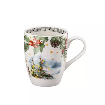 Коллекционная серия Рождественская песня 2023 Кружка с ручкой 0,36 л На елке горят огоньки Hutschenreuther, красочный