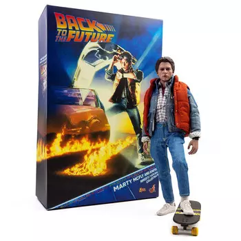 Коллекционные фигурки Hot Toys Back To The Future, Marty McFly And Einstein MMS573, 28 см/8 см