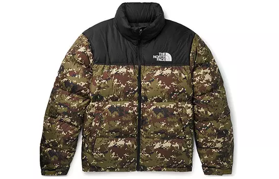 Коллекция 1996 года, пуховик унисекс, зеленый камуфляж The North Face, зеленый