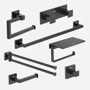 Коллекция аксессуаров для ванной комнаты Hotels Square черного цвета Roca