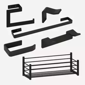 Коллекция аксессуаров для ванной комнаты Kos черного цвета El Corte Ingls, черный