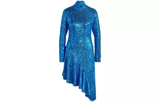 Коллекция Blue Version Платье с длинными рукавами женское, синее Adidas Originals