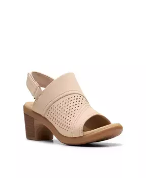Коллекция Emily2 Сандалии на блоке Mist с каблуком Clarks, коричневый/бежевый