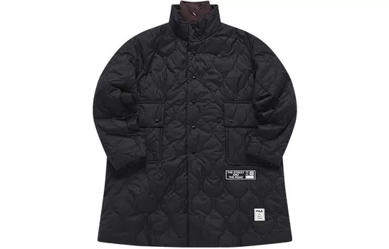 Коллекция коллаборации Mihara Yasuhiro X MIHARA YASUHIRO Parka Coat Men Jet Black Fila, черный