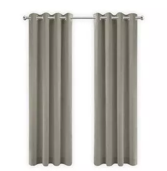 Коллекция LW Шторы Коричневые Бархатные Готовые 140х175см с Люверсами - Готовые Шторы с Люверсами Велюр - Бархатные Шторы - Плотные Шторы - Затемнение LWcollection, серо-коричневый