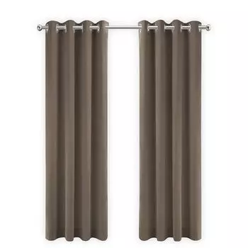 Коллекция LW Шторы Коричневые Бархатные Готовые 290х245см с Люверсами - Готовые Шторы с Люверсами Велюр - Бархатные Шторы - Плотные Шторы - Затемнение LWcollection, коричневый