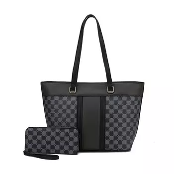 Коллекция Mkf Fabiola Женская большая сумка из веганской кожи с кошельком от Mia K MKF Collection, черный