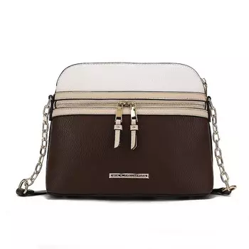 Коллекция MKF Karelyn Женская кожаная сумка через плечо из веганской кожи от Mia K MKF Collection, цвет Coffee Beige