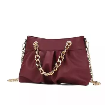 Коллекция MKF Минималистичная сумка через плечо Marvila с цепочкой и рюшами от Mia K MKF Collection, темно-синий