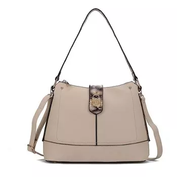 Коллекция MKF Сумка-хобо из веганской кожи Ezra с тиснением змеи от Mia K MKF Collection, бежевый