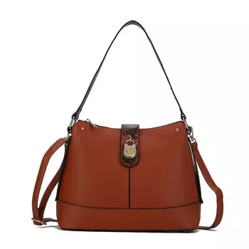 Коллекция MKF Сумка-хобо из веганской кожи Ezra с тиснением змеи от Mia K MKF Collection, цвет Cognac