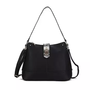 Коллекция MKF Сумка-хобо из веганской кожи Ezra с тиснением змеи от Mia K MKF Collection, черный