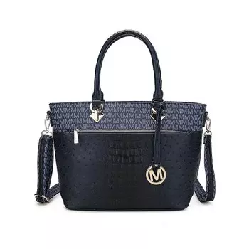 Коллекция MKF Сумка-тоут Grace Signature и с тиснением под крокодила от Mia K MKF Collection, темно-синий