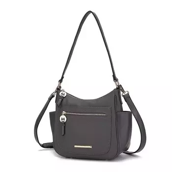 Коллекция Mkf Wally Vegan Кожаная сумка-хобо Сумка через плечо через плечо от Mia K MKF Collection, цвет Charcoal