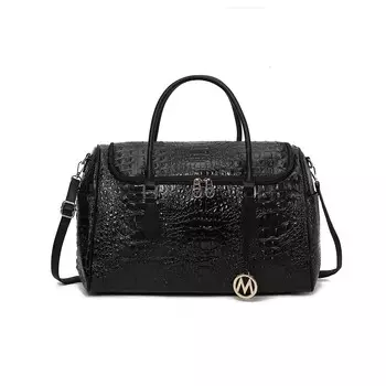 Коллекция Mkf Женская дорожная сумка Rina из веганской кожи с тиснением под крокодила от Mia K MKF Collection, черный