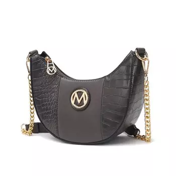 Коллекция Mkf Женская сумка через плечо Amira с тиснением под крокодила от Mia K MKF Collection, серый