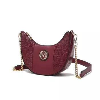 Коллекция Mkf Женская сумка через плечо Amira с тиснением под крокодила от Mia K MKF Collection, цвет Burgundy