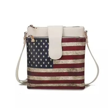 Коллекция Mkf Женская сумка через плечо Josephine из веганской кожи с флагом от Mia K MKF Collection, бежевый