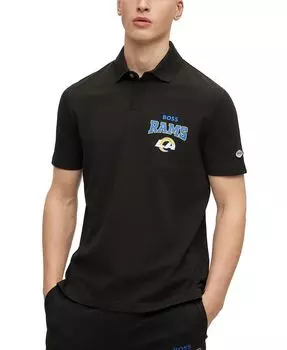 Коллекция мужских рубашек-поло BOSS by Hugo Boss x NFL, цвет Los Angeles Rams - Black