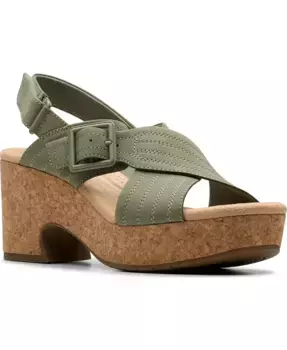 Коллекция Nerisa West сандалии на платформе с ремешками и пряжкой Clarks, зеленый