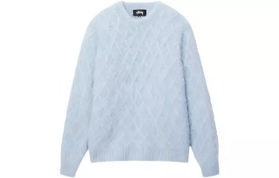 Коллекция осень/зима FW23 свитер унисекс Stussy, светло-голубой