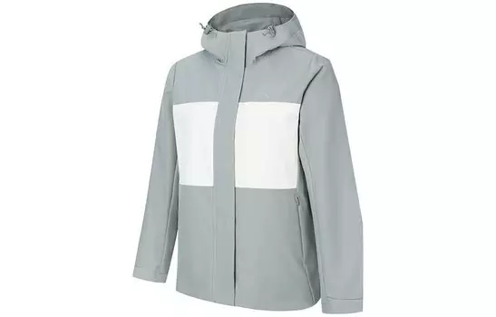 Коллекция Outdoor Куртка женская, каменная, резная, серая/утиный пух, белая Anta